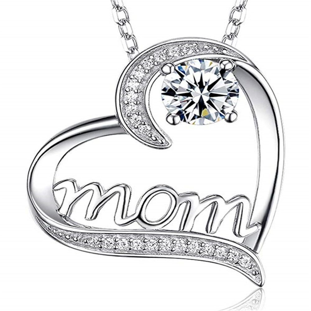 🎀 Hot Colorful CZ Silver Heart Lovely Pendant Necklaces For Women, HA4182